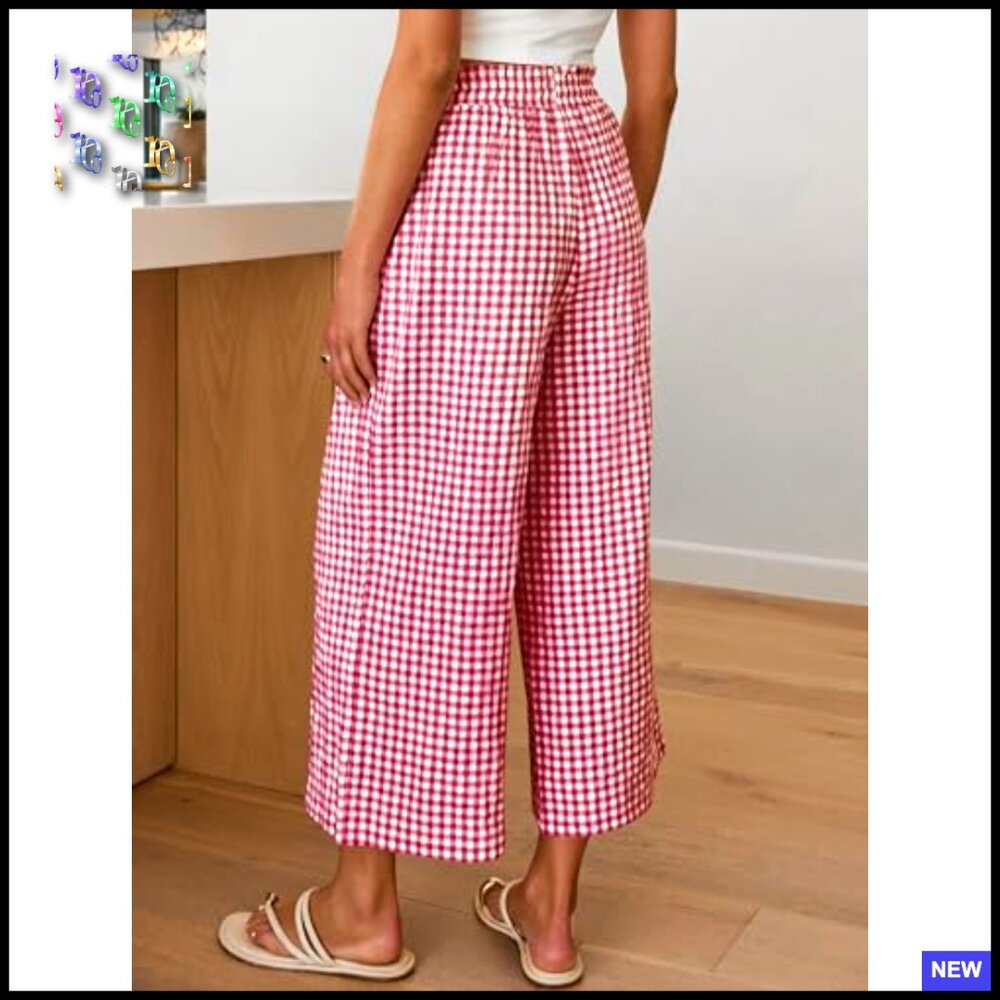 Wide Leg Palazzo Pants Soft Rayon Mid Rise Casual Lounge Trousers with Pockets - Picture 5 of 7